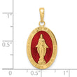 14k Red Enameled Miraculous Medal Pendant