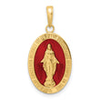 14k Red Enameled Miraculous Medal Pendant