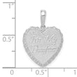 14K White Gold Reversible FOR MY DAUGHTER Heart Pendant