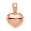 14K Rose Polished Domed Heart Charm