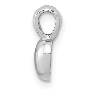 14K White Gold Polished Domed Heart Charm