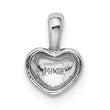 14K White Gold Polished Domed Heart Charm