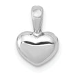 14K White Gold Polished Domed Heart Charm