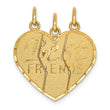 14k 3 piece Break-apart BEST FRIENDS Charm Set
