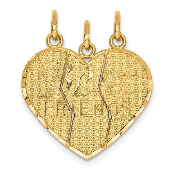 14k 3 piece Break-apart BEST FRIENDS Charm Set