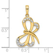 14k and White Rhodium Diamond-cut Dragonfly Pendant