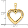 14k and White Rhodium Diamond-cut Fancy Heart Pendant