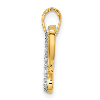 14k and White Rhodium Diamond-cut Butterfly Pendant