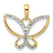 14k and White Rhodium Diamond-cut Butterfly Pendant