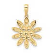 14K and White Rhodium Diamond-cut Flower Pendant
