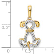 14k and White Rhodium Diamond-cut Sitting Puppy Pendant