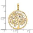 14k and White Rhodium Diamond-cut Tree of Life Pendant