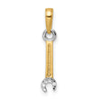 14k and White Rhodium D/C Wrench Pendant
