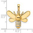 14k and White Rhodium Diamond-cut Bumblebee Pendant