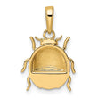 14k w/White and Rose Rhodium Diamond-cut Ladybug Pendant