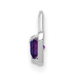 14K White Gold Heart Charm with February Synthetic Birthstone Elegant Rhodium Finish