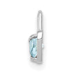 14K White Gold March Birthstone Heart Charm with Blue Synthetic Stone