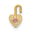 14K Gold October Pink Synthetic Birthstone Heart Charm Elegant and Gift Ready