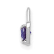 14K White Gold June Birthstone Heart Charm with Purple Stone