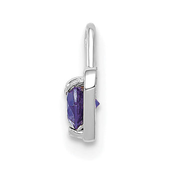 14K White Gold June Birthstone Heart Charm with Purple Stone