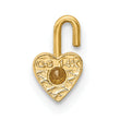 14K Gold November Synthetic Birthstone Heart Charm Elegant Textured Design