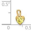 14K Gold November Synthetic Birthstone Heart Charm Elegant Textured Design