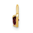 14K Gold July Synthetic Birthstone Heart Charm Elegant Red Gem Design
