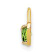 14K Gold August Birthstone Heart Charm with Synthetic Peridot Stone