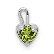 14K White Gold Heart Charm with August Synthetic Birthstone