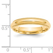 14k Yellow Gold 4mm Milgrain Half Round Comfort Fit Wedding Band Size 4