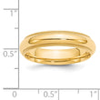 14k Yellow Gold 5mm Milgrain Half Round Comfort Fit Wedding Band Size 4