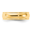 14k Yellow Gold 6mm Milgrain Half Round Comfort Fit Wedding Band Size 4