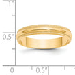 14k Yellow Gold 4mm Lightweight Milgrain Half Round Wedding Band Size 4