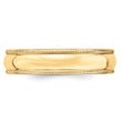 14k Yellow Gold 5mm Lightweight Milgrain Half Round Wedding Band Size 4