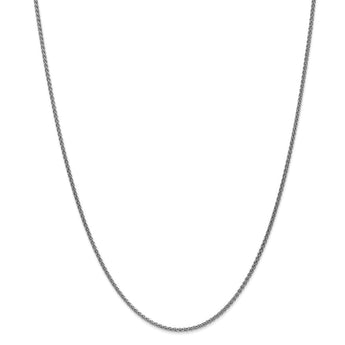 14K White Gold Polished Spiga Chain Necklace Elegant 14 Solid Design - 30