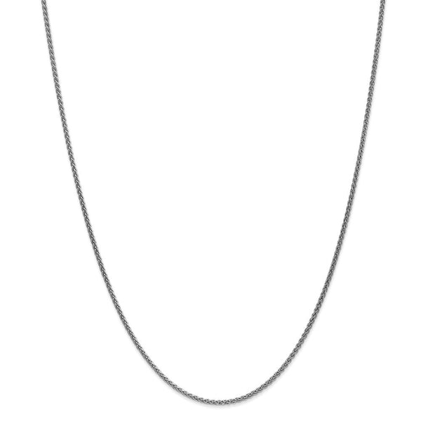 14K White Gold Polished Spiga Chain Necklace Elegant 14 Solid Design - 30