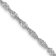 14K White Gold Singapore Chain Necklace with Polished Rhodium Finish - 18