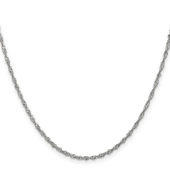 14K White Gold 16 inch 1.7mm Singapore with Lobster Clasp Chain