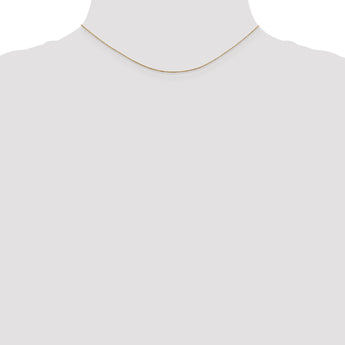 14K 14 inch .6mm Diamond-cut Round Open Link Cable with Spring Ring Clasp Chain