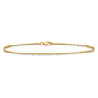 14K 9 inch 1.8mm Forzantine Cable with Lobster Clasp Anklet