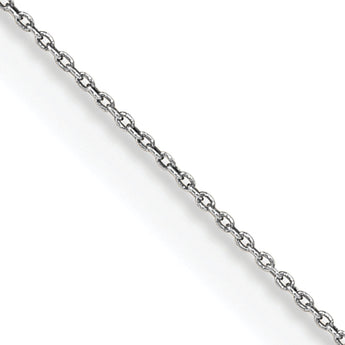 14K White Gold 13 inch .75mm Cable with Spring Ring Clasp Pendant Chain