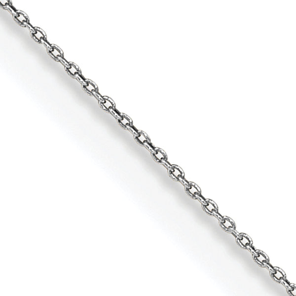 14K White Gold 13 inch .75mm Cable with Spring Ring Clasp Pendant Chain
