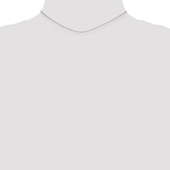 14K White Gold 14 inch .6mm Diamond-cut Round Open Link Cable with Spring Ring Clasp Chain