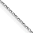 14K White Gold 24 inch .6mm Diamond-cut Round Open Link Cable with Spring Ring Clasp Chain