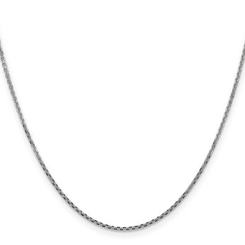 14K White Gold 14 inch 1.45mm Diamond-cut Cable with Lobster Clasp Chain