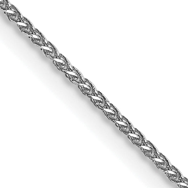 14K White Gold Diamond-Cut Spiga Chain Necklace with Lobster Clasp - 14