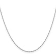 14K White Gold 14 inch 1mm Singapore with Spring Ring Clasp Chain