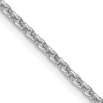 14K White Gold Polished Cable Necklace with Lobster Clasp - 30