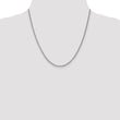 14K White Gold Polished Cable Necklace with Rhodium Finish - 18