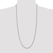 14K White Gold Polished Cable Necklace with Rhodium Finish - 18